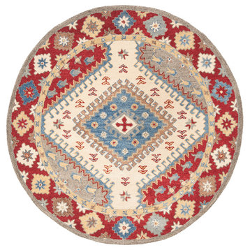 Safavieh Antiquity Collection AT507 Rug, Red/Ivory, 6' Round