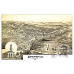 Ted's Vintage Art - Historic Archbald, PA Map 1892, Vintage Pennsylvania Art Print, 12"x18" - Ghosted image on final product not included
