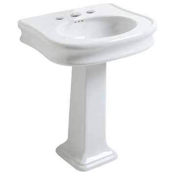 Isabella Collection Traditional Pedestal Sink With Integrated Oval Bowl