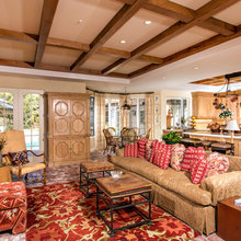 Kitchen family room ceiling blend