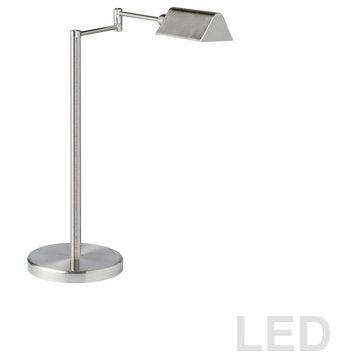 5W LED Swing Arm Table Lamp, Satin Nickel Finish