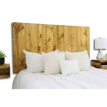 Handcrafted Headboard, Leaner Style, Golden Brown, King