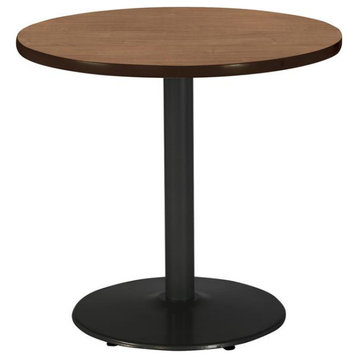 KFI Mode 30" Round Breakroom Table with Cherry Round Black Base Counter Height