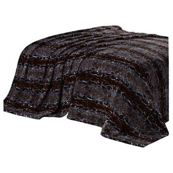 Chocolate Snake Safari Flannel Fleece Blanket, Twin