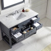 Caroline Estate 48" Single Vanity in Gray with Marble Top, Square Sink, Mirrors