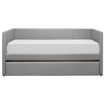 Lexicon Adra Faux Leather Daybed in Gray