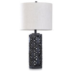 StyleCraft - Aasha Malta Black Table Lamp Black Ceramic Heathered Oatmeal Fabric Shade - With an appealing design throughout its impactful frame, this decorative table lamp adds notable style to any modern room. The polyresin frame features exquisite detailing and an oil-rubbed black finish. A heathered oatmeal linen shade offers a clean contrast to the body below, while also giving the piece a welcoming, classic feel.