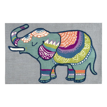 Rizzy Home PD639A Playday Elephant Youth Area Rug 3'x5' Gray
