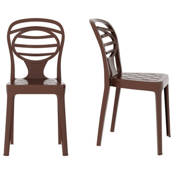 Kova Resin Patio Chair Set of Two, Brown