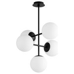 Oxygen Lighting - Oxygen Lighting 3-681-15 Nebula - 21.75 Inch 30W 5 LED Pendant - The striking Nebula pendant is a refreshing take oNebula 21.75 Inch 30 Black Satin Opal Gla *UL Approved: YES Energy Star Qualified: n/a ADA Certified: n/a  *Number of Lights: 5-*Wattage:6w LED bulb(s) *Bulb Included:No *Bulb Type:LED *Finish Type:Black