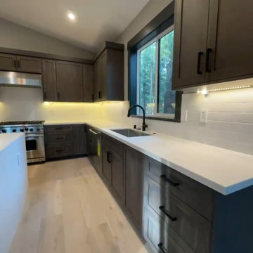 Kitchen Window Sink & Cooking Wall Cabinet Detail View