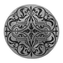Inviting Home Inc. - Renaissance Knob, Brilliant Pewter Etch - Cabinet And Drawer Knobs