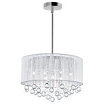 CWI Lighting - Water Drop 6 Light Drum Shade Chandelier With Chrome Finish - Indulgent as it is beautiful, the Water Drop 6 Light Chandelier assures you of an intimate ambiance. Designed with magic and romance in mind, this 18 inch drum shade chandelier offers the right amount of light and whimsical beauty. Pick the White Shade for elegance that's classy and pure, the Silver Shade for modern sophistication, and the Black Shade for a bolder design with a hint of drama.  Feel confident with your purchase and rest assured. This fixture comes with a one year warranty against manufacturers defects to give you peace of mind that your product will be in perfect condition.