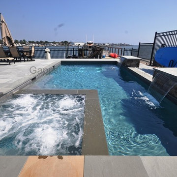Gunite Swimming Pool, New Backyard Design Merrick NY