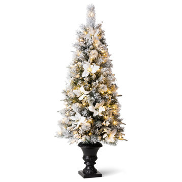 Pre-Lit Pine Artificial Christmas Porch Tree, 5ft