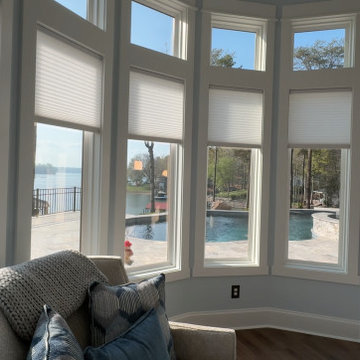 Motorized Cellular shades Lake Norman home in Mooresville NC