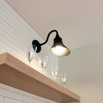Oak, and White Kitchen with Matte Black Accents in Iowa Aspen Homes Farmhouse