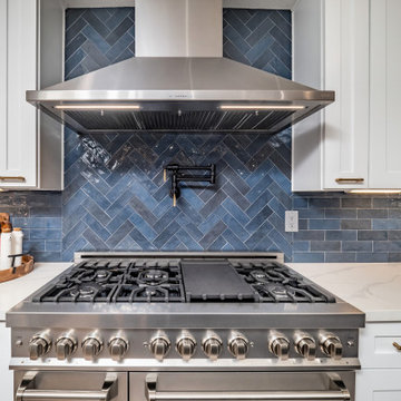 Bold blue backsplash to make an outstanding kitchen in Sacramento, CA