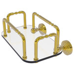 Allied Brass - Waverly Place Wall Mounted Guest Towel Holder, Polished Brass - This elegant wall mounted guest towel tray will add style and convenience to your bathroom decor. Ideally sized to hold your favorite guest towels or a standard box of Kleenex Tissues. Keep your vanity top organized and clutter free with this wall mounted accessory.  Tempered glass and brass rails are used to make this item sturdy and stylish. Any of our lifetime designer finishes will provide a lifetime of use.