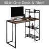 All-in-One Computer Desk, Shelves Modern Industrial Stylefor Home Office