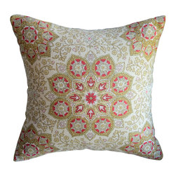 KH Window Fashions, Inc. - 18"x18" Medallion Pillow, Red, Without Piping, Without Insert - Decorative Pillows