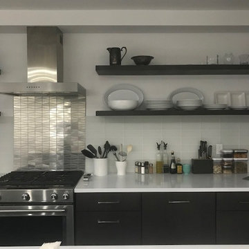 Eden Mosaic Tile Installations - Modern Trapezoid Stainless Steel Tile