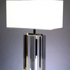 Transparent and Chrome Rectangular Table Lamp