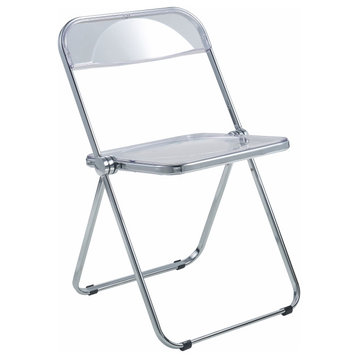 Lawrence Acrylic Folding Chair With Metal Frame, Clear