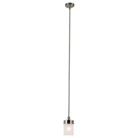 Trans Globe 1 Light Mini Pendant in Brushed Nickel