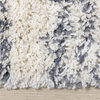 Reese Collection Cream Blue Modern Striped Rug, 5'3"x7'7"