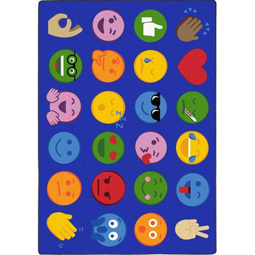 Emoji Expressions Rug, 5'4"x7'8"