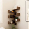 vidaXL Wall Shelf Decorative Floating Shelf 2 Pcs Brown Oak Engineered Wood
