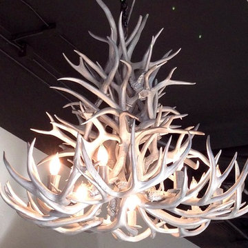 Modern Painted Antler Chandelier