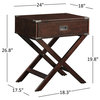 Alastair Wood Campaign Accent Table Nightstand, Espresso