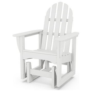 Polywood Classic Adirondack Glider Chair, White