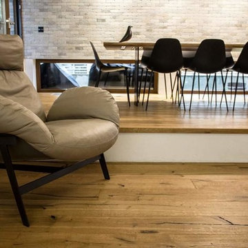 Industrial style living - room and kitchen furniture by Cuibul de Design.