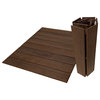 32 in. x 42 in. bathroom rugs - non-slip wood mats, Brown