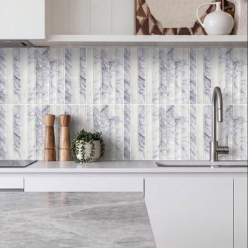 Lilac Marble Kit Kat Mosaic for Kitchen Backsplash Designs