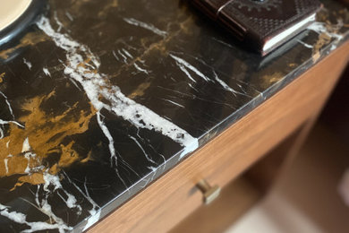 Cette image montre une chambre craftsman.