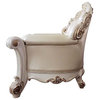 Acme Vendome Chair With Pillow Champagne PU and Antique Pearl Finsih