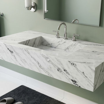 Bespoke Platinum White Marble Sinks | Silver & Ice Collection
