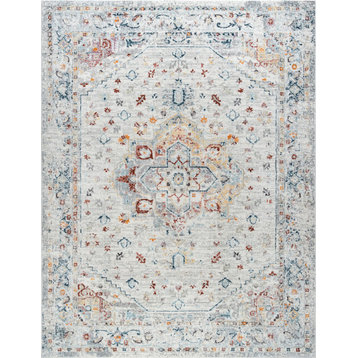 Kinsley Traditional Oriental Cream Rectangle Area Rug, 10'6''x14'6''