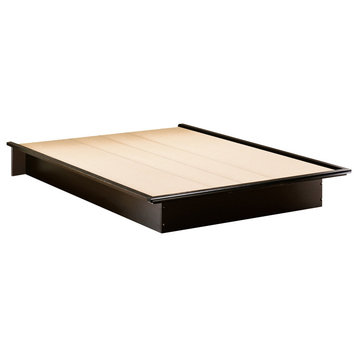 South Shore Step One Queen Platform Bed, 60'', Pure Black