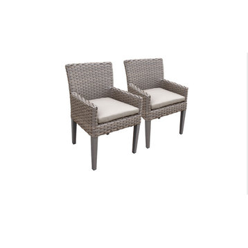 2 Florence Dining Chairs With Arms Aruba, Beige