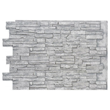 Faux Stone Wall Panel - ALPINE, Gray, 36"x48" Wall Panel