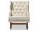 Iona Retro Fabric Upholstered Button-Tufted Wingback Rocking Chair, Light Beige