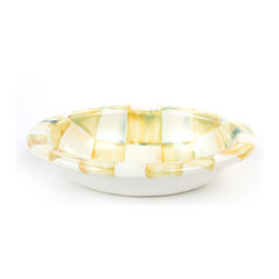 Parchment Check Enamel Soap Dish | MacKenzie-Childs - Soap Dishes & Holders