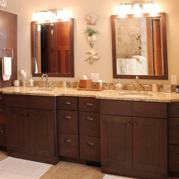 Omega Cabinetry. Monterey door, Cherry wood, Kodiak/Porchswing finish.