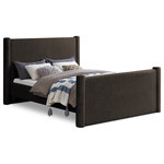 Meridian Furniture - Elias Upholstered Bed, Brown, Queen, Boucle Fabric - Revamp your bedroom decor by adding the gorgeous and stylish Elias Boucle Queen Bed. Featuring a sleek and minimalistic design, this bed is constructed with a solid wood inner frame for long-lasting durability. The soft brown boucle upholstery adds a touch of elegance to your bedroom, making it a perfect addition to any modern or contemporary living space.