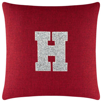 Sparkles Home Luminous Rhinestone Monogram Pillow, 16", Red